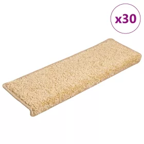   30 db krémszínű lépcsőszőnyeg, téglalap alakú széllel, 65 x 21 x 4 cm