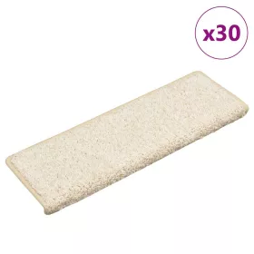   30 db fehér lépcsőszőnyeg, téglalap alakú széllel, 65 x 21 x 4 cm