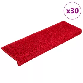   30 db piros, téglalap alakú szélű lépcsőszőnyeg 65 x 21 x 4 cm