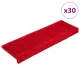 30 db piros, téglalap alakú szélű lépcsőszőnyeg 65 x 21 x 4 cm