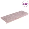 30 db fehér és rózsaszín lépcsőszőnyeg, téglalap alakú széllel, 65 x 21 x 4 cm