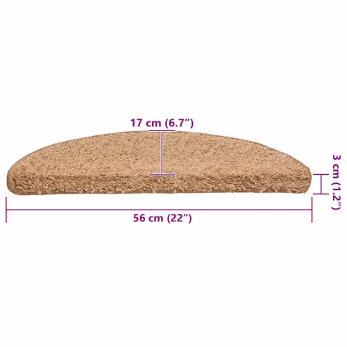 20 db bézs félkör alakú lépcsőszőnyeg 56 x 17 x 3 cm