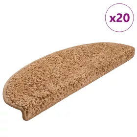   20 db bézs színű, félkör alakú lépcsőszőnyeg 65 x 21 x 4 cm, nagy