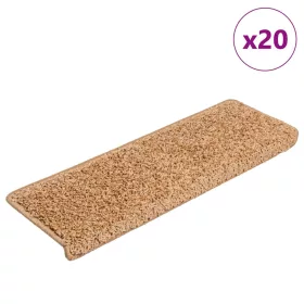   20 db lépcsőszőnyeg, 65 x 21 x 4 cm, bézs, téglalap alakú széllel