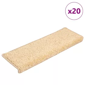   20 db krémszínű lépcsőszőnyeg, téglalap alakú széllel, 65 x 21 x 4 cm