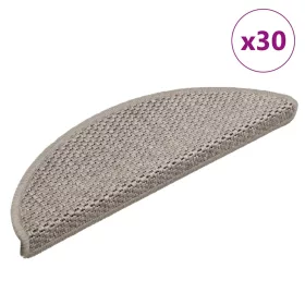   30 db ezüst lépcsőszőnyegek öntapadós szizál kinézetű 56x17x3cm