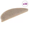 30 db lépcsőszőnyegek öntapadós szizál kinézetű 56x17x3 cm