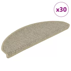   30 db lépcsőszőnyegek öntapadós szizál kinézetű 65x21x4 cm