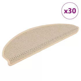   30 db lépcsőszőnyegek öntapadós szizál kinézetű 65x21x4 cm