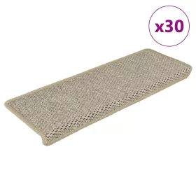   30 db zöld lépcsőszőnyegek öntapadós szizál kinézetű 65x21x4 cm