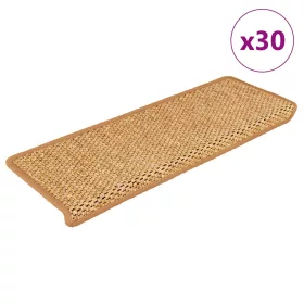   30 db lépcsőszőnyegek öntapadós szizál kinézetű 65x21x4 cm