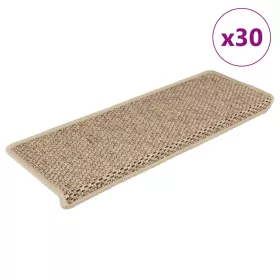   30 db lépcsőszőnyegek öntapadós szizál kinézetű 65x21x4 cm