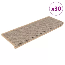   30 db lépcsőszőnyegek öntapadós szizál kinézetű 65x21x4 cm