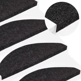   30 db antracitszürke öntapadó lépcsőszőnyeg 65 x 22,5 x 3,5 cm