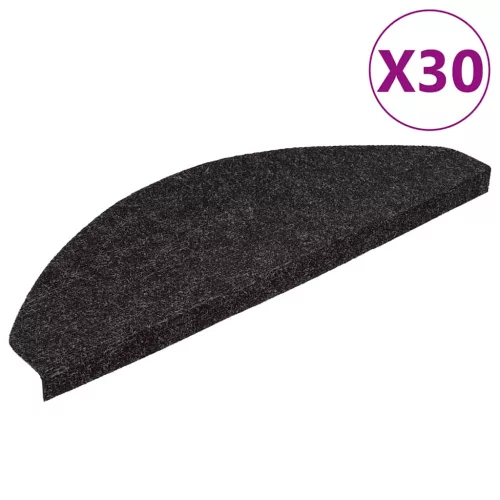 30 db fekete öntapadó lépcsőszőnyeg 56 x 17 x 3 cm