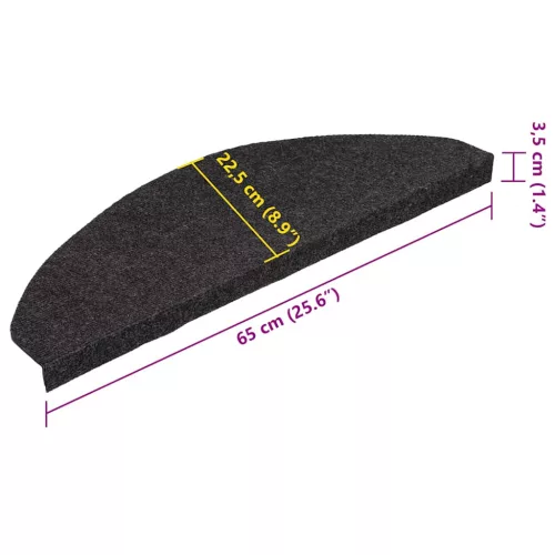 30 db fekete öntapadó lépcsőszőnyeg 65 x 22,5 x 3,5 cm