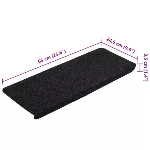 30 db fekete öntapadó lépcsőszőnyeg 65 x 24,5 x 3,5 cm