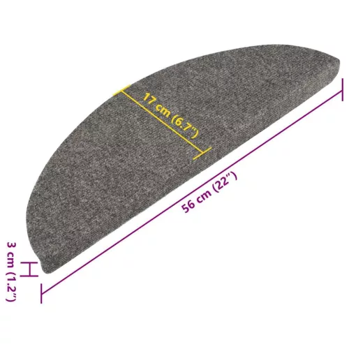 20 db fekete öntapadó lépcsőszőnyeg 56 x 17 x 3 cm