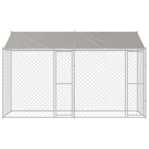 Kutyaketrec Ezüst 400 x 200 x 256 cm Horganyzott acél