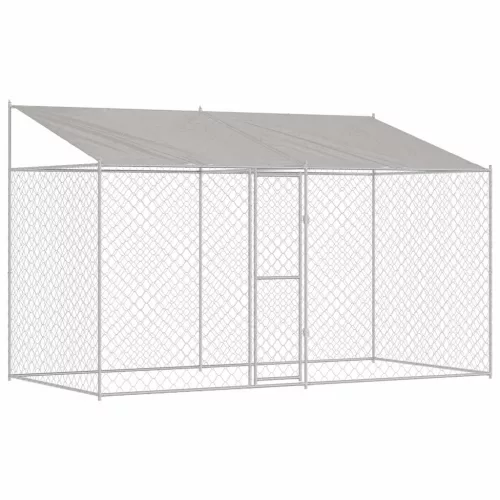 Kutyaketrec Ezüst 400 x 200 x 256 cm Horganyzott acél