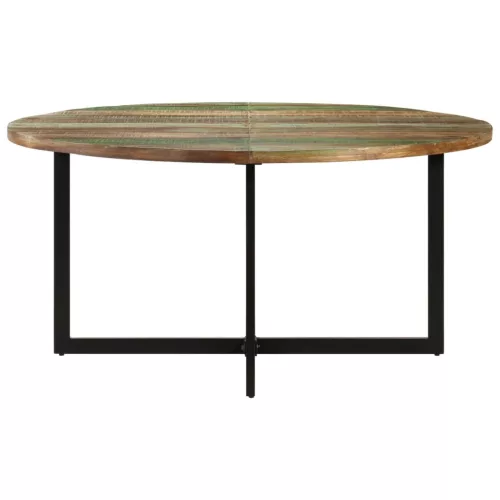 Tömör újrahasznosított fa étkezőasztal 150 x 75 cm