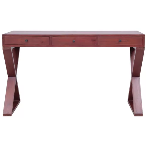 Barna tömör mahagóni számítógépasztal 115 x 47 x 77 cm