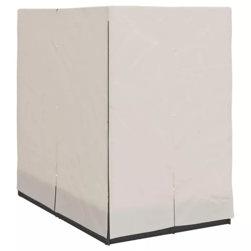 Kettős Napozóágy Tetővel Fekete 205 x 129 x 200 cm PE rattan