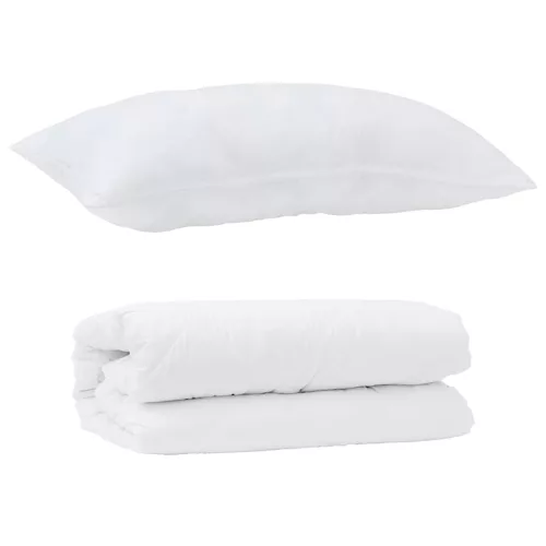 Takaró szett párnával 2 pcs Fehér Mikroszálas