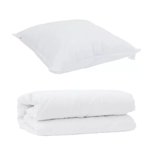 Takaró szett párnával 2 pcs Fehér Mikroszálas