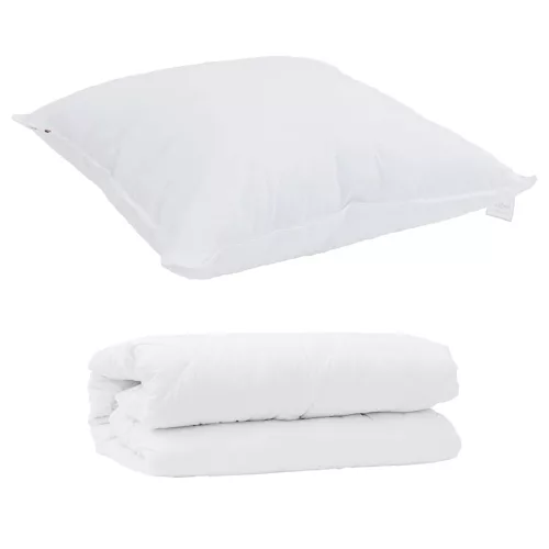 Takaró szett párnával 2 pcs Fehér Mikroszálas