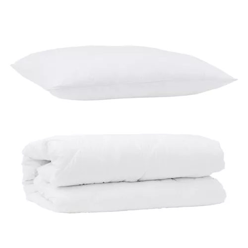 Takaró szett párnával 2 pcs Fehér Mikroszálas