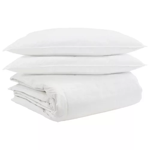 Takaró szett párnával 3 pcs Fehér Pamut