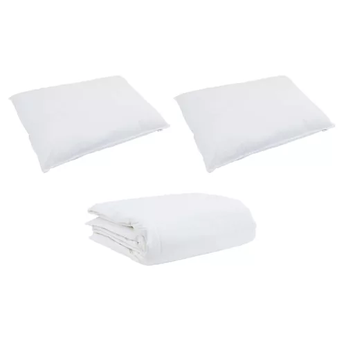 Takaró szett párnával 3 pcs Fehér Pamut