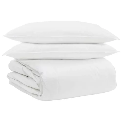 Takaró szett párnával 3 pcs Fehér Pamut