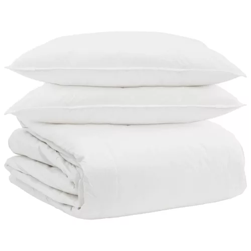Takaró szett párnával 3 pcs Fehér Pamut