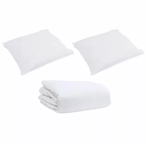 Takaró szett párnával 3 pcs Fehér Pamut