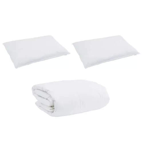Takaró szett párnával 3 pcs Fehér Pamut