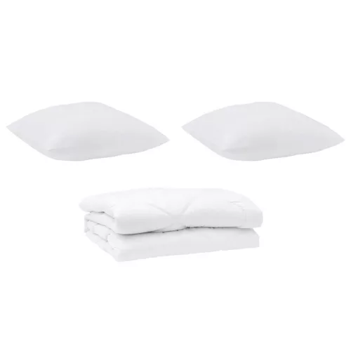 Paplan párnával 3 pcs Fehér Mikroszálas