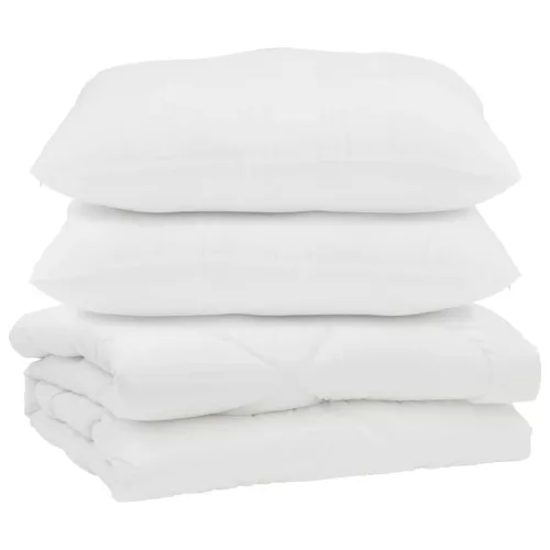 Paplan párnával 3 pcs Fehér Mikroszálas