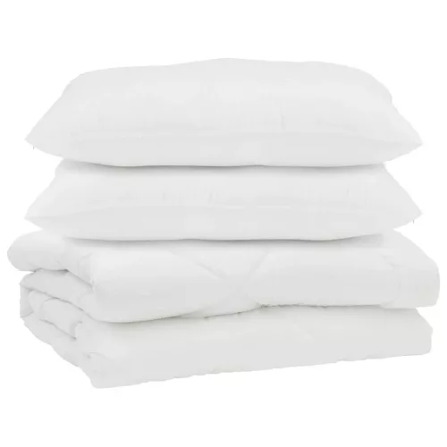 Paplan párnával 3 pcs Fehér Mikroszálas