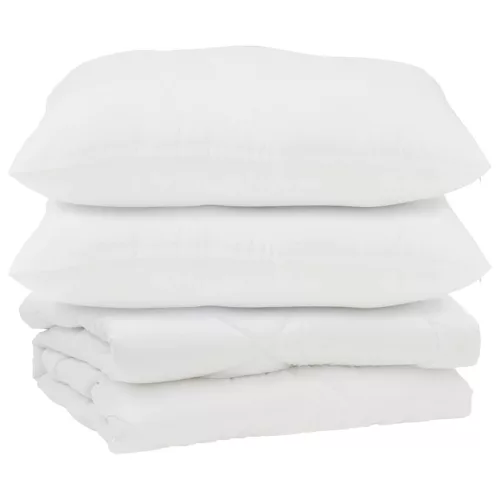 Paplan párnával 3 pcs Fehér Mikroszálas