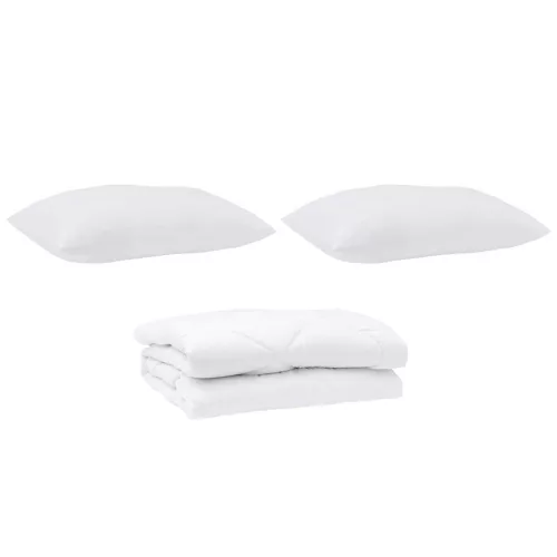 Paplan párnával 3 pcs Fehér Mikroszálas