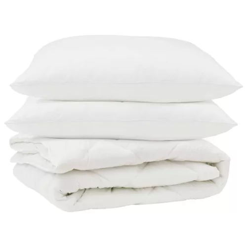 Paplan párnával 3 pcs Fehér Mikroszálas
