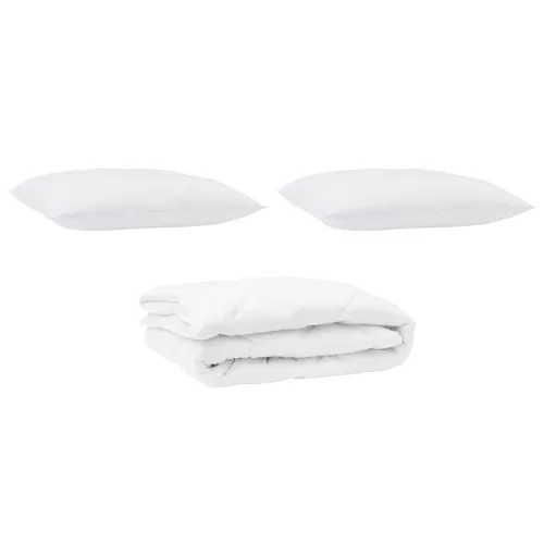 Paplan párnával 3 pcs Fehér Mikroszálas