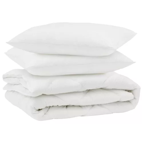 Paplan párnával 3 pcs Fehér Mikroszálas
