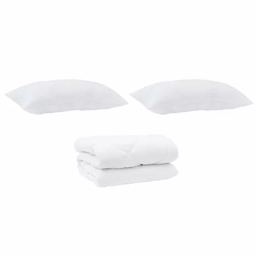 Téli takaró párnával 3 pcs Fehér Mikroszál