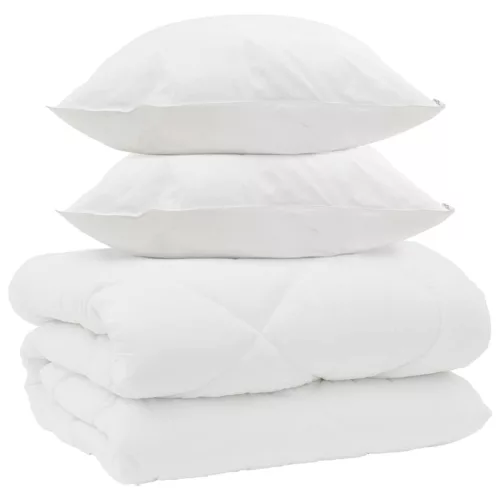 Téli takaró párnával 3 pcs Fehér Mikroszál