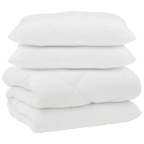 Takaró párnákkal párnával 3 pcs Fehér Mikroszálas és Pehelytoll