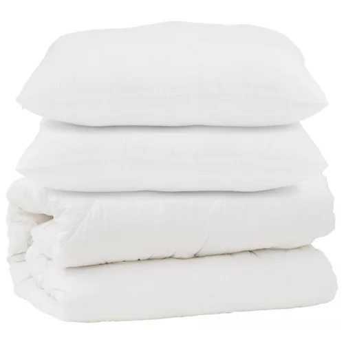 Paplan párnával 3 pcs Fehér Mikroszálas