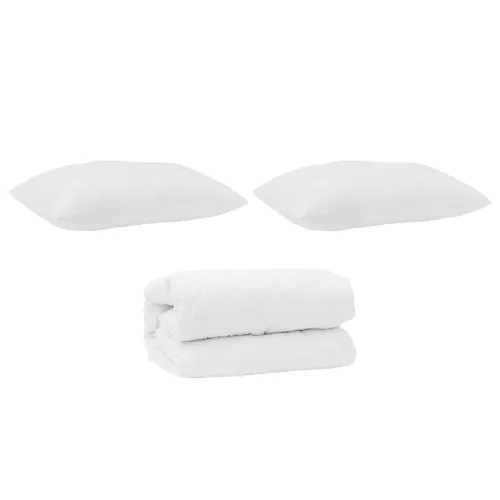 Paplan párnával 3 pcs Fehér Mikroszálas